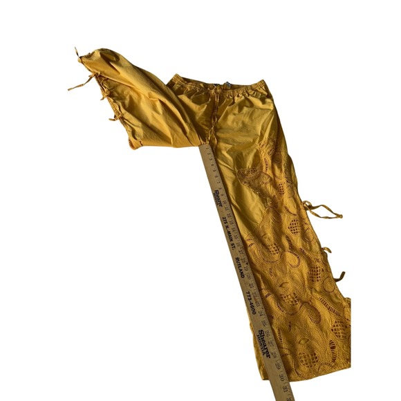 ASOS Crochet Lace Pants Wide Leg Drawstring Waist Bohemian Festivalcore Size L - Picture 8 of 9